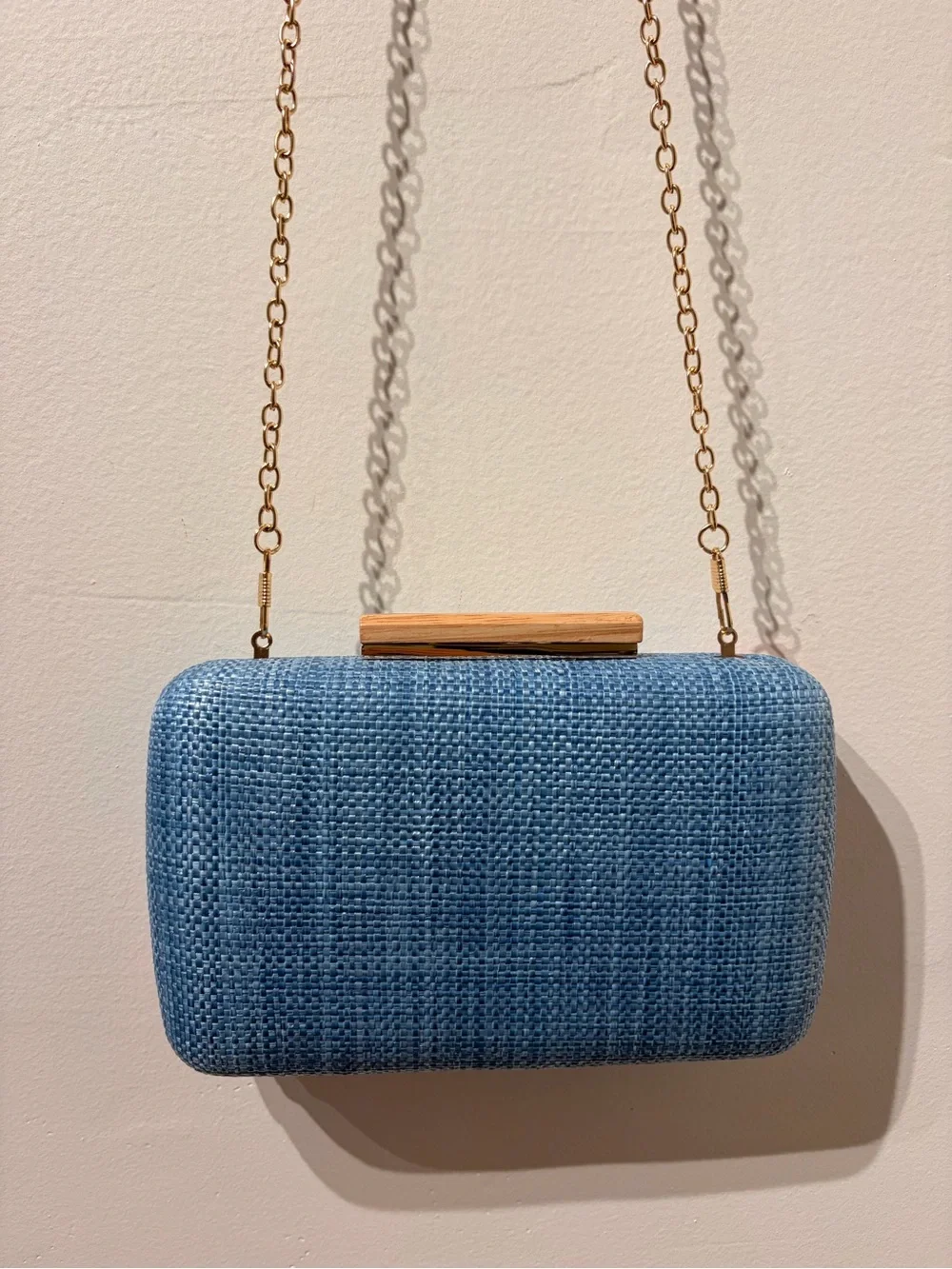 Anthropologie Shiraleah Under the Sea Clutch Blue Woven Background Red Lobster